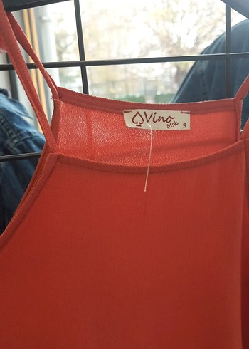 Kırmızı Drapeli Askısız Salaş Bluz - Görsel 3