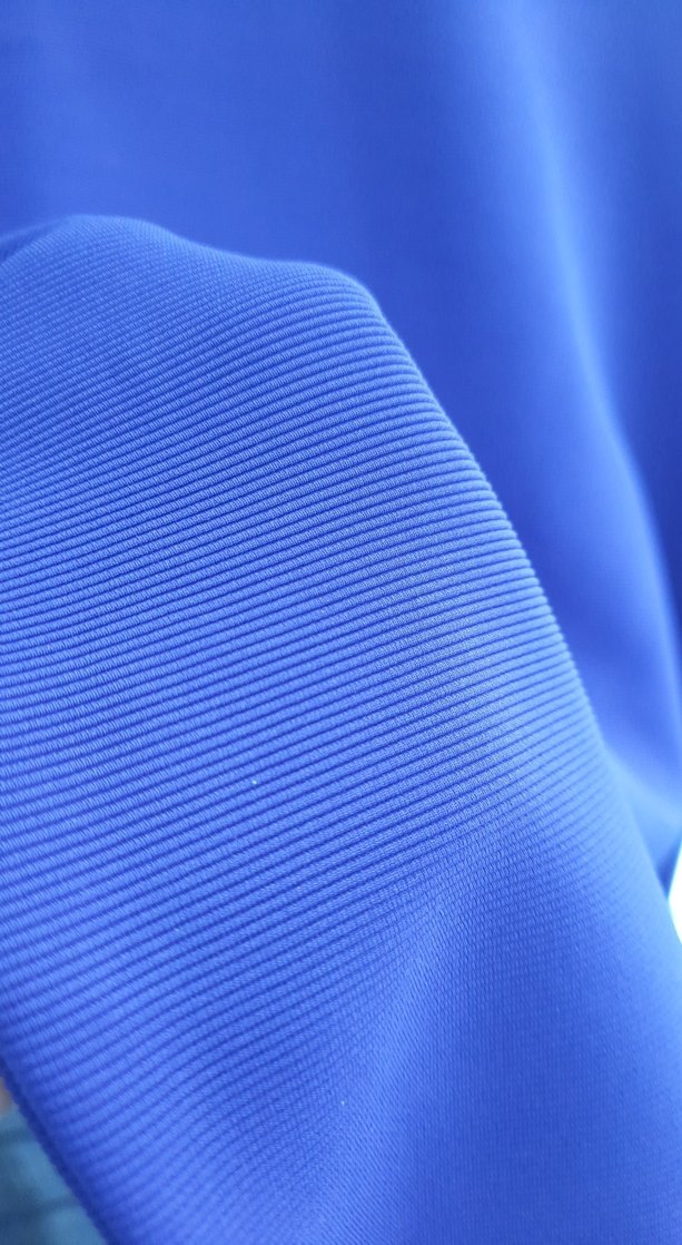 V Yaka Kolsuz Mavi Midi Elbise kadın - Görsel 2