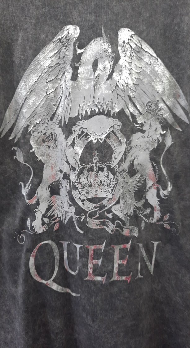 Gri Baskılı Queen Rock Tişört unisex - Görsel 2