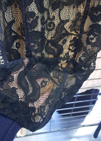 Siyah Dantelli Straplez Uzun Abiye Elbise kadın - Görsel 5