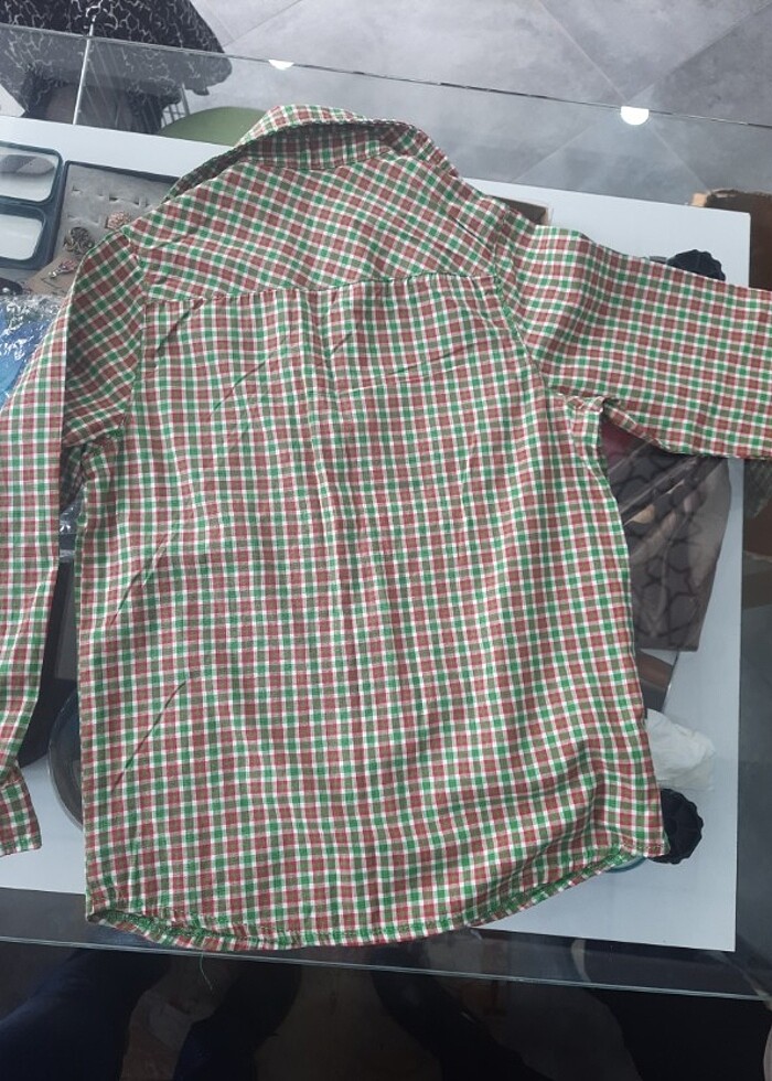 Erkek çocuk gömlek yeşil 5yaş - Görsel 3