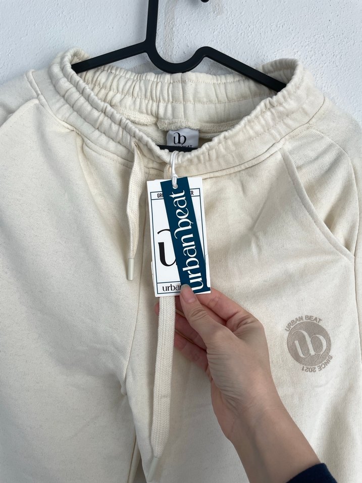 Beyaz  Rahat Kesim Kadın Eşofman Altı - Görsel 2