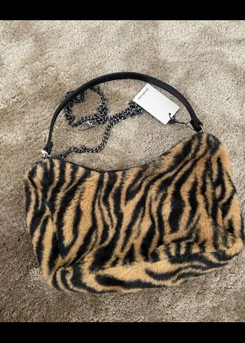 Stradivarius Kahverengi Zebra Desenli Kadın Çanta - Görsel 2