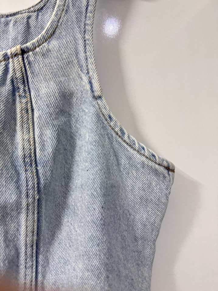 Colins Kadın Mavi Denim Crop Top - Görsel 5