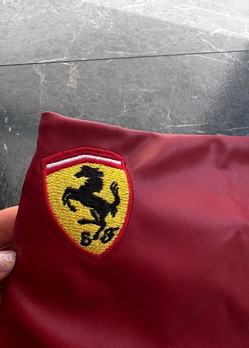 Bordo Beyaz Motorcu Ferrari Pilili Mini Etek - Görsel 2