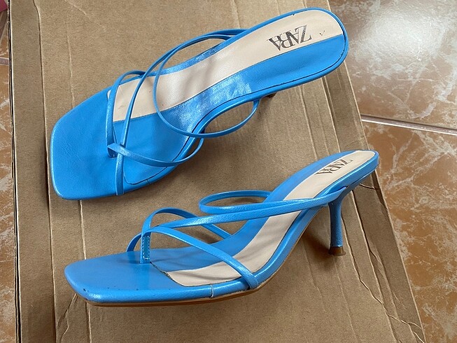 Zara mavi terlik sandalet