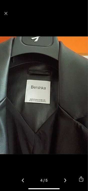 xs Beden siyah Renk BERSHKA deri blazer ceket