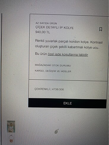  Beden turuncu Renk Çiçek detaylı ip kolye