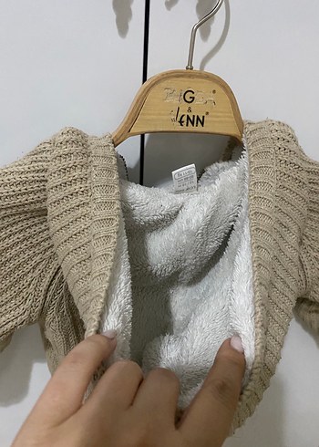 12-18 Ay Beden Kapüşonlu Bej Erkek Çocuk Triko Ceket