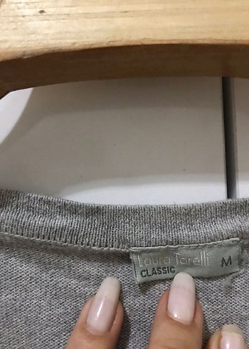 xl Beden Gri Uzun Kollu Düğmeli Kadın Hırka