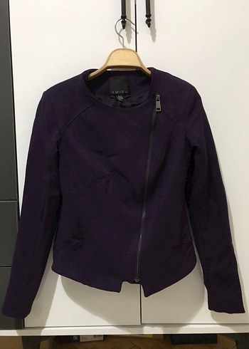 NewYorker Mor Süet Fermuarlı Kadın Blazer Ceket