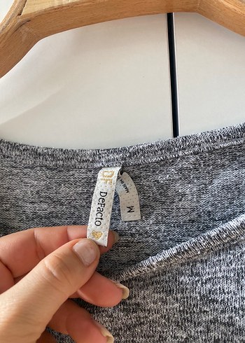 Gri Uzun Kollu Triko Hamile Tişörtü - Görsel 2