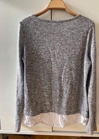 Gri Uzun Kollu Triko Hamile Tişörtü - Görsel 4