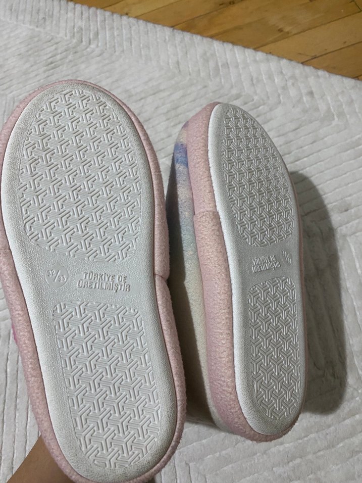 Kız Çocuk Pembe Sıcak Örgü Ev Terliği - Görsel 4