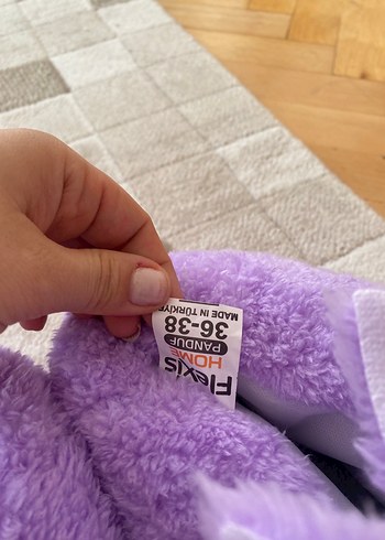 Mor Örgü Kadın Ev Terliği panduf - Görsel 9