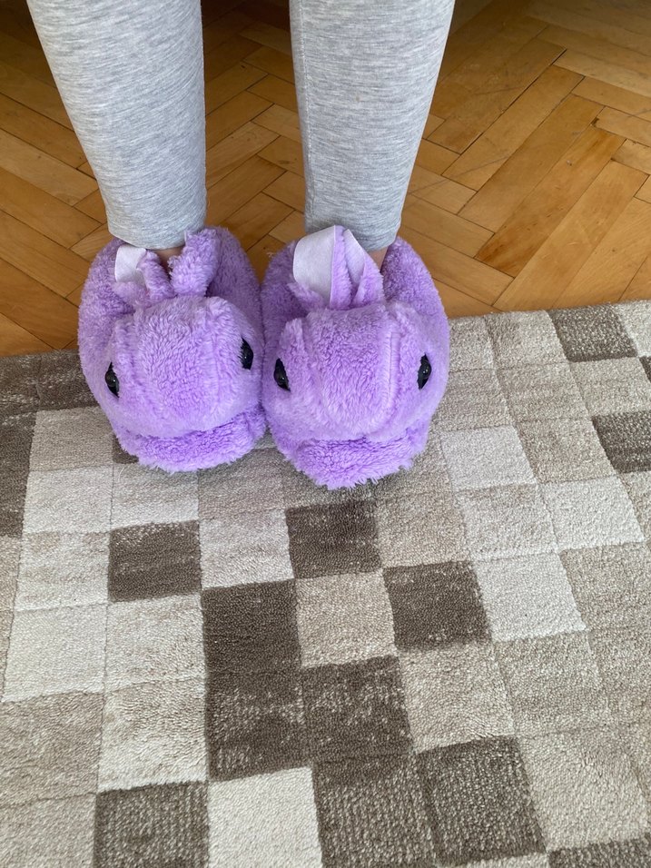 Mor Örgü Kadın Ev Terliği panduf - Görsel 4