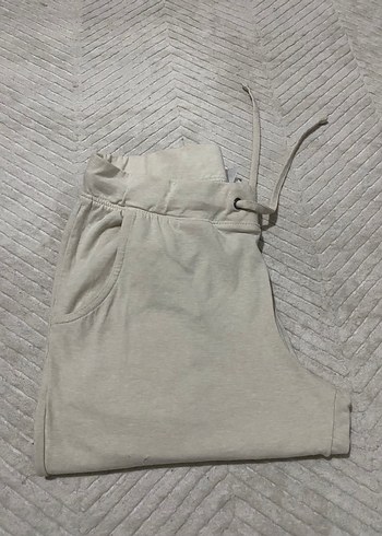 Bej Rahat Kesim Kadın Keten Eşofman - Görsel 5