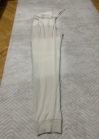 Bej Rahat Kesim Kadın Keten Eşofman - Görsel 4