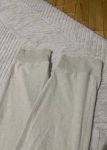 Bej Rahat Kesim Kadın Keten Eşofman - Görsel 3