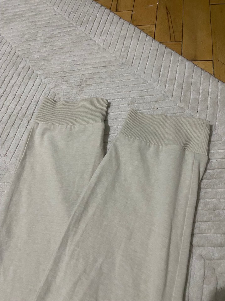 Bej Rahat Kesim Kadın Keten Eşofman - Görsel 3