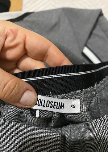 Gri Pilili Kadın Kumaş Pantolon - Görsel 2