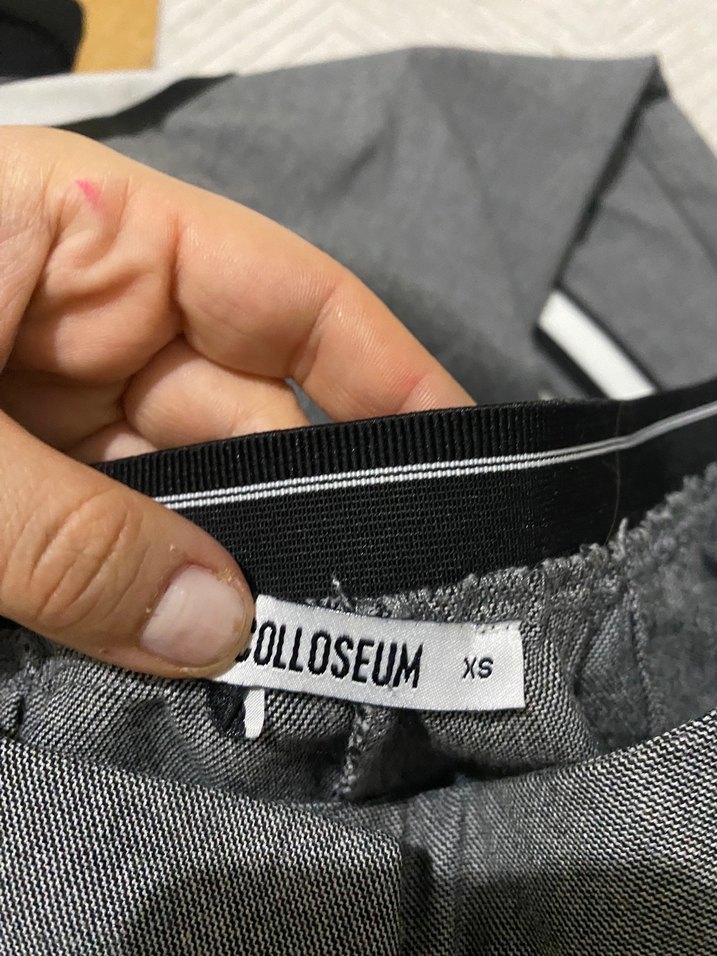 Gri Pilili Kadın Kumaş Pantolon - Görsel 2