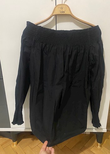 Siyah Kayık Yaka Uzun Kollu Kadın Bluz - Görsel 3