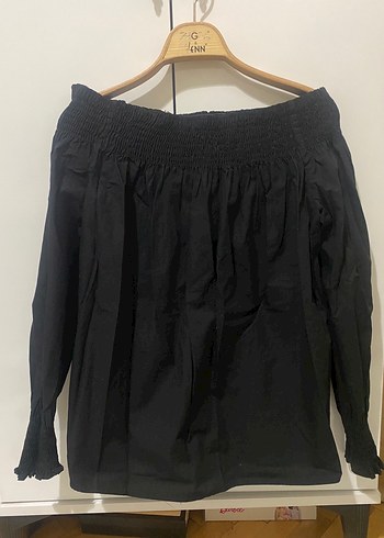 Siyah Kayık Yaka Uzun Kollu Kadın Bluz - Görsel 2