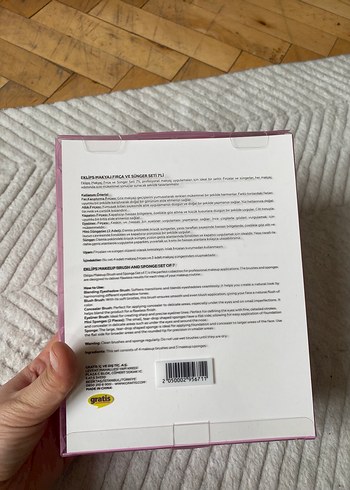 Pembe 7'li Makyaj Fırçası ve Sünger Seti - Görsel 3