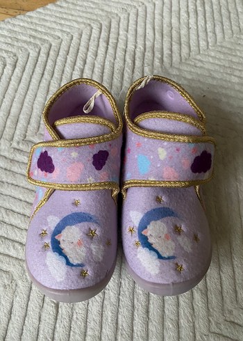 Mor Nakışlı Kız Çocukları Sıcak Terlikler - Görsel 3