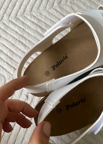 Beyaz Kadın Dolgu Topuklu Sandalet - Görsel 3