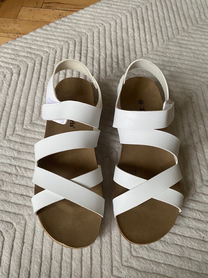 Beyaz Kadın Dolgu Topuklu Sandalet - Görsel 2