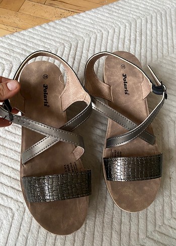 Kahverengi Yılan Desenli Dolgu Topuklu Kadın Sandalet - Görsel 2