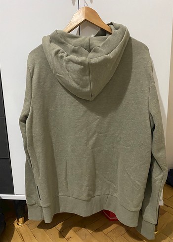 l Beden gri Renk Gri Yüksek Yakalı Kadın Sweatshirt