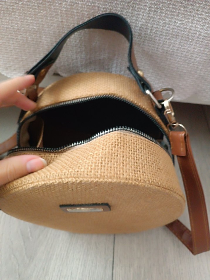 hasır Yuvarlak Kadın Çanta - Görsel 3