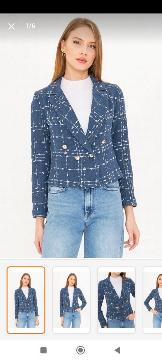 Lacivert kadın tüvit ceket - Görsel 2