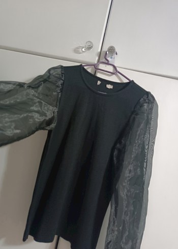 Uzun Kollu Siyah Gotik Transparan Bluz - Görsel 2