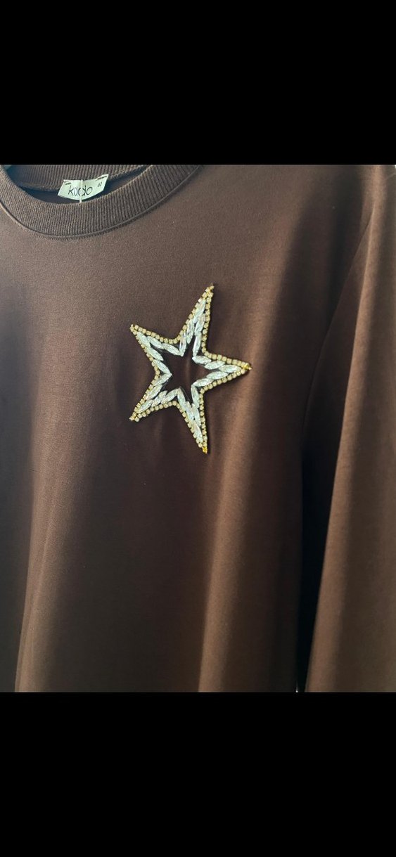 Kahverengi Uzun Kollu Triko Tunik - Görsel 4