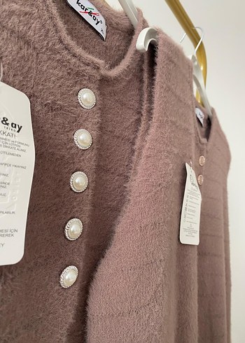 Uzun Kahverengi Kadın yelek - Görsel 5