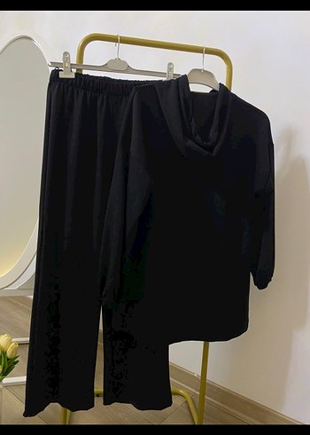 Düğmeli Siyah Kadın Uzun Kollu Eşofman Takımı - Görsel 2