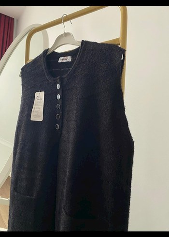 Düğmeli Siyah Kolsuz  Yelek - Görsel 5