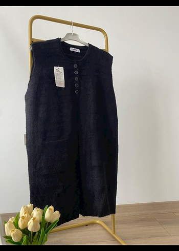 Düğmeli Siyah Kolsuz  Yelek - Görsel 4