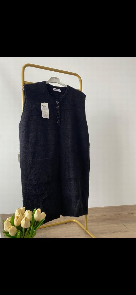 Düğmeli Siyah Kolsuz  Yelek - Görsel 4