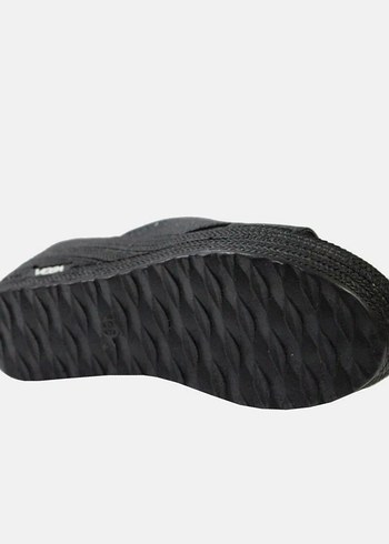 Siyah Kadın Dolgu Topuklu Terlik Velcro - Görsel 5