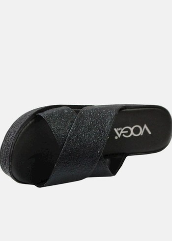 Siyah Kadın Dolgu Topuklu Terlik Velcro - Görsel 4