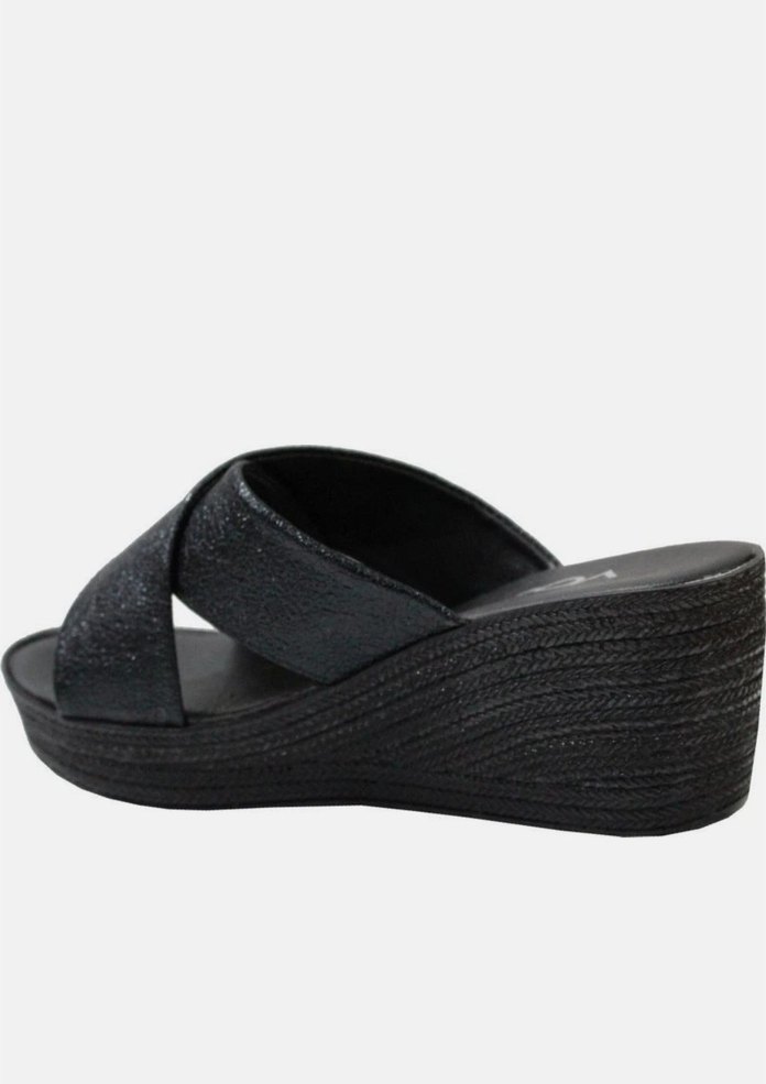 Siyah Kadın Dolgu Topuklu Terlik Velcro - Görsel 3