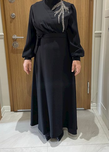 Uzun Siyah Gotik Kadın Elbise