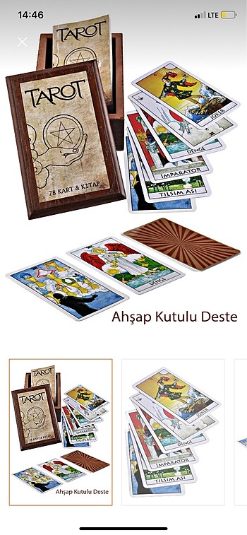 Ahşap kutulu tarot
