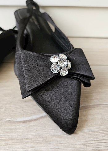 Saten Fiyonklu Kadın Sandalet Babet Ayakkabı - Görsel 3