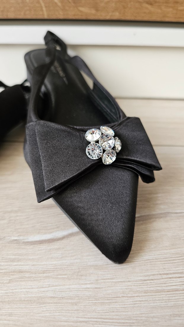 Saten Fiyonklu Kadın Sandalet Babet Ayakkabı - Görsel 3